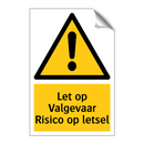 Let op Valgevaar Risico op letsel