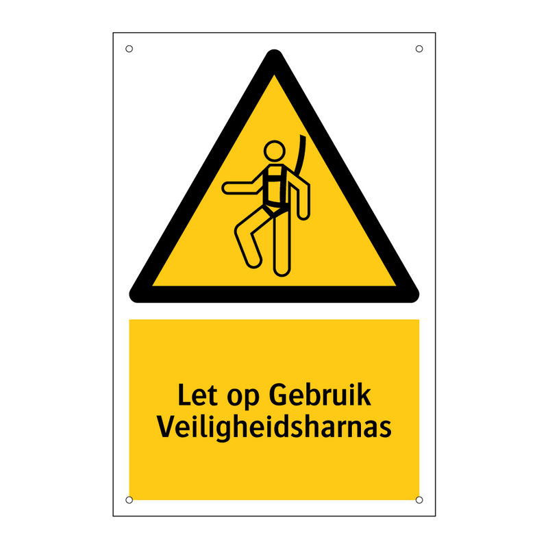 Let op Gebruik Veiligheidsharnas