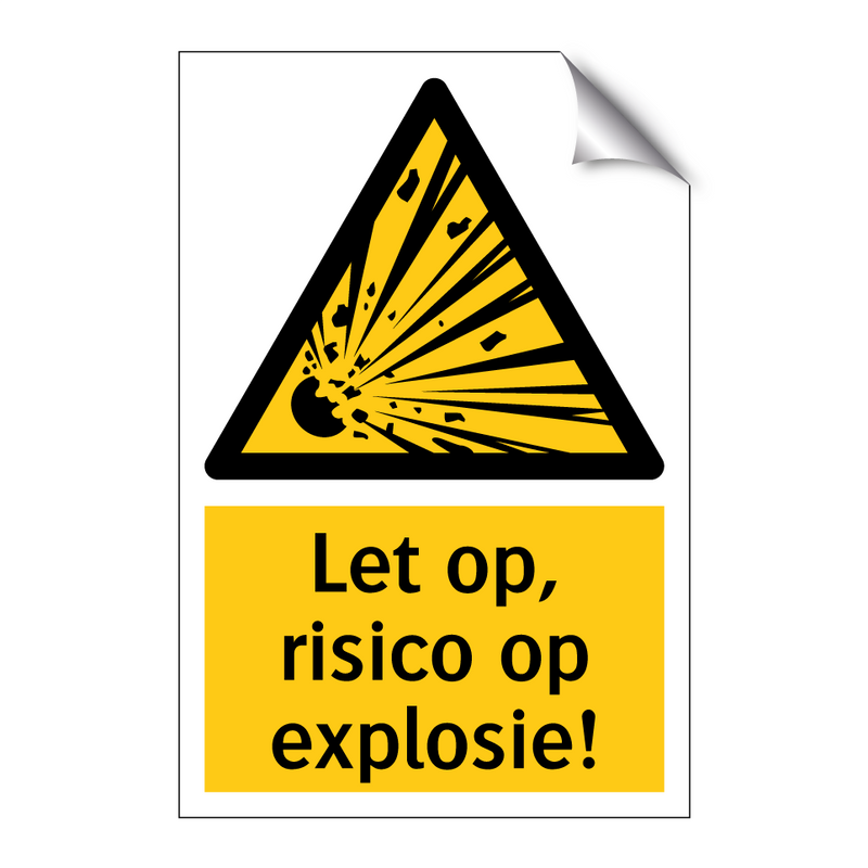 Let op, risico op explosie!