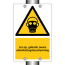 Let op, gebruik zware ademhalingsbescherming