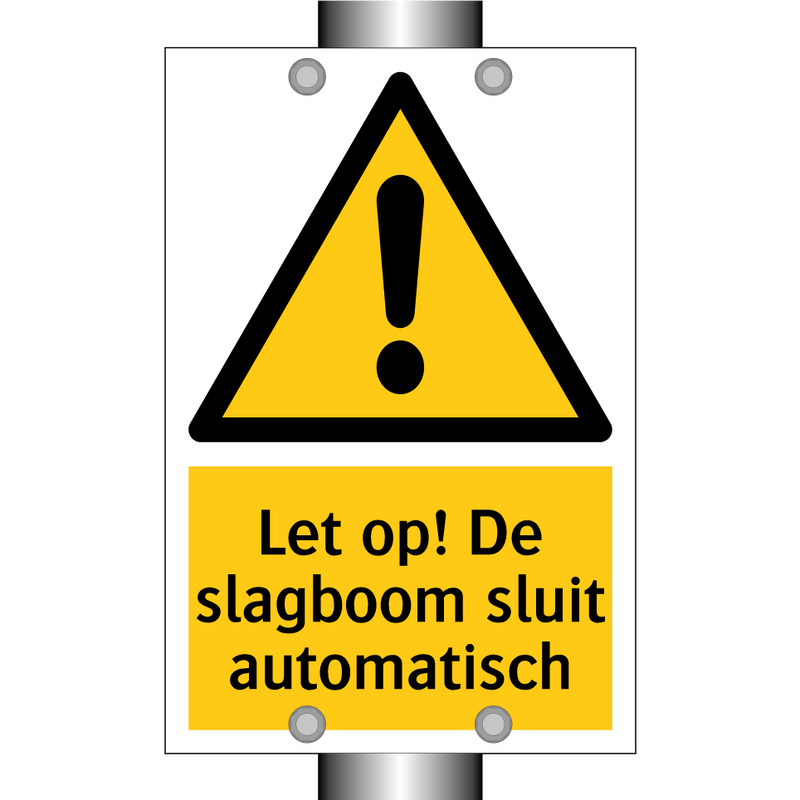 Let op! De slagboom sluit automatisch