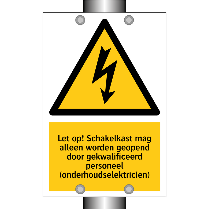 Let op! Schakelkast mag alleen worden geopend door gekwalificeerd personeel (onderhoudselektricien)