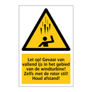 Let op! Gevaar van vallend ijs in het gebied van de windturbine! Zelfs met de rotor stil! Houd afstand!