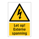 Let op! Externe spanning