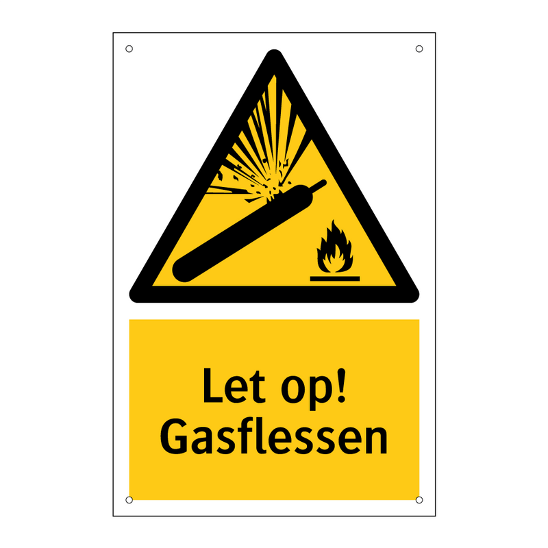 Let op! Gasflessen