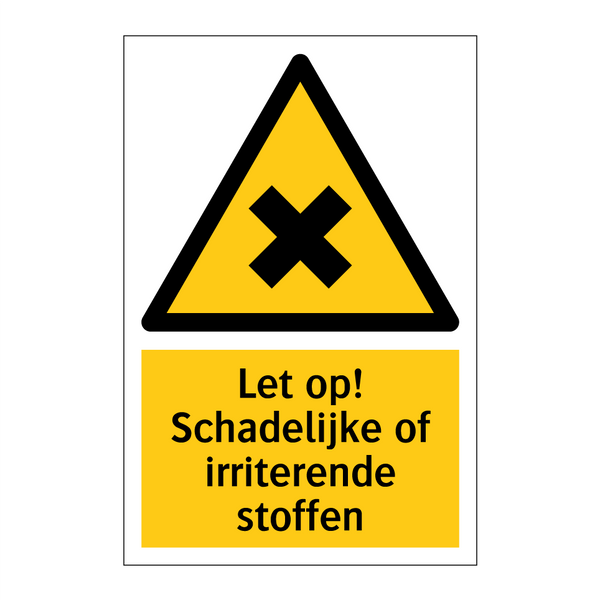 Let op! Schadelijke of irriterende stoffen