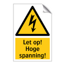 Let op! Hoge spanning!