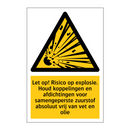 Let op! Risico op explosie. Houd koppelingen en afdichtingen voor samengeperste zuurstof absoluut vrij van vet en olie