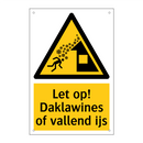 Let op! Daklawines of vallend ijs