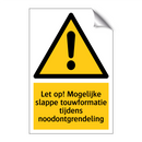 Let op! Mogelijke slappe touwformatie tijdens noodontgrendeling