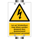 Let op! Schakelkast mag alleen worden geopend door geautoriseerd professioneel personeel