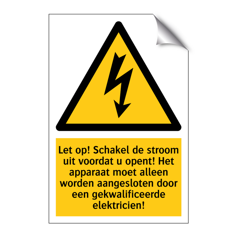 Let op! Schakel de stroom uit voordat u opent! Het apparaat moet alleen worden aangesloten door een gekwalificeerde elektricien!