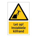 Let op! Instabiele klifrand