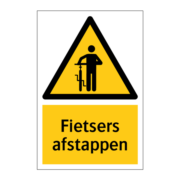 Fietsers afstappen