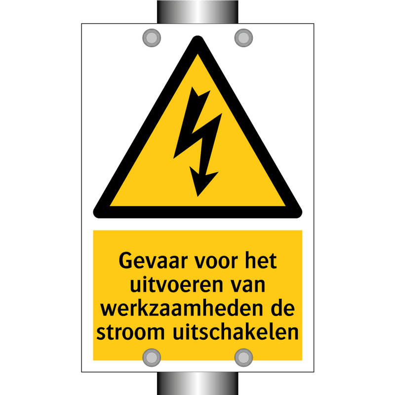 Gevaar voor het uitvoeren van werkzaamheden de stroom uitschakelen
