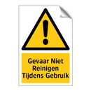Gevaar Niet Reinigen Tijdens Gebruik