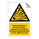 Gevaar Explosieve Atmosfeer Atex - Categorie 2 Brandbare Producten Aanwezig Voor 10 Tot 1000 Uur/Jaar