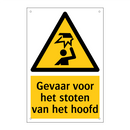 Gevaar voor het stoten van het hoofd