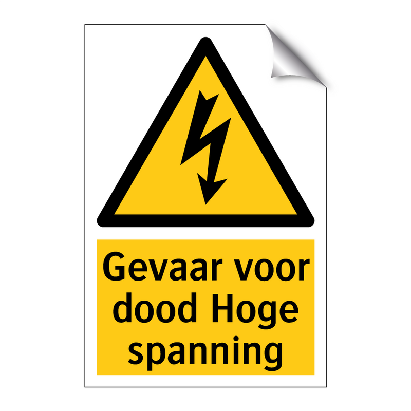 Gevaar voor dood Hoge spanning