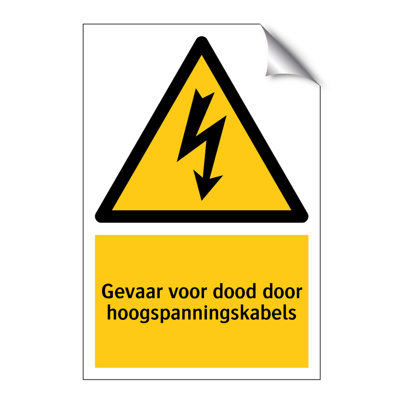 Gevaar voor dood door hoogspanningskabels