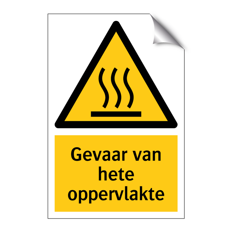 Gevaar van hete oppervlakte