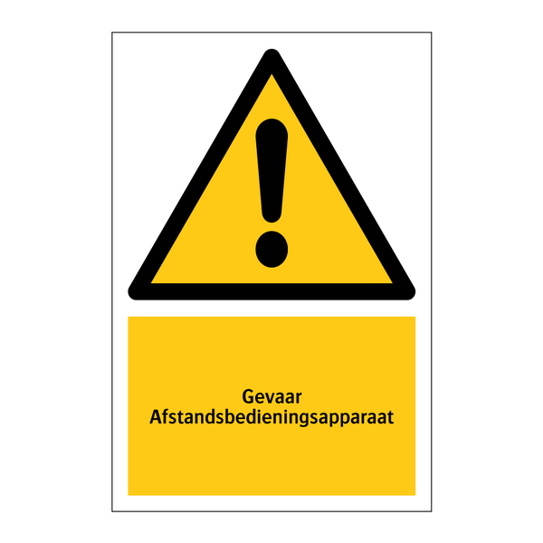 Gevaar Afstandsbedieningsapparaat