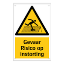 Gevaar Risico op instorting