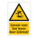 Gevaar voor het leven door ijsbreuk!