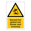 Betreed het gebied niet Gevaar voor instorting & Betreed het gebied niet Gevaar voor instorting