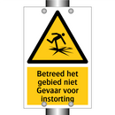 Betreed het gebied niet Gevaar voor instorting & Betreed het gebied niet Gevaar voor instorting