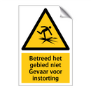 Betreed het gebied niet Gevaar voor instorting & Betreed het gebied niet Gevaar voor instorting