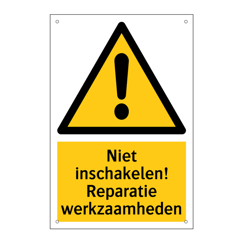 Niet inschakelen! Reparatie werkzaamheden & Niet inschakelen! Reparatie werkzaamheden