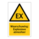 Waarschuwing: Explosieve atmosfeer & Waarschuwing: Explosieve atmosfeer