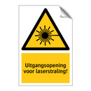 Uitgangsopening voor laserstraling! & Uitgangsopening voor laserstraling!