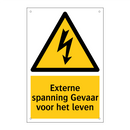 Externe spanning Gevaar voor het leven & Externe spanning Gevaar voor het leven