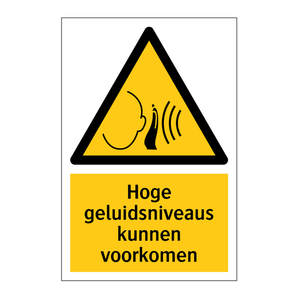 Hoge geluidsniveaus kunnen voorkomen & Hoge geluidsniveaus kunnen voorkomen