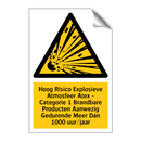 Hoog Risico Explosieve Atmosfeer Atex - Categorie 1 Brandbare Producten Aanwezig Gedurende Meer Dan 1000 uur/jaar