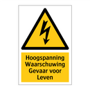 Hoogspanning Waarschuwing Gevaar voor Leven & Hoogspanning Waarschuwing Gevaar voor Leven