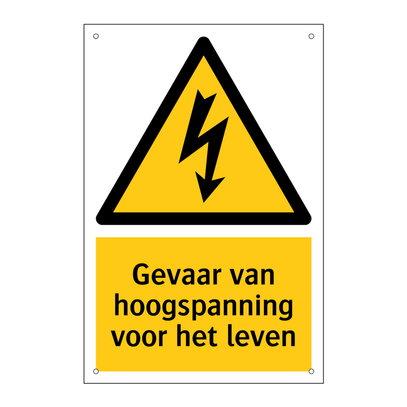 Gevaar van hoogspanning voor het leven & Gevaar van hoogspanning voor het leven