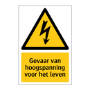 Gevaar van hoogspanning voor het leven & Gevaar van hoogspanning voor het leven