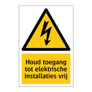 Houd toegang tot elektrische installaties vrij & Houd toegang tot elektrische installaties vrij