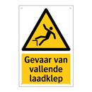 Gevaar van vallende laadklep & Gevaar van vallende laadklep & Gevaar van vallende laadklep