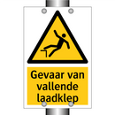 Gevaar van vallende laadklep & Gevaar van vallende laadklep & Gevaar van vallende laadklep