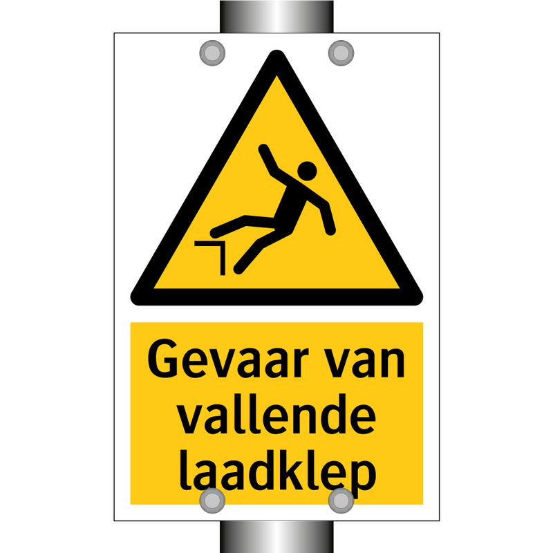 Gevaar van vallende laadklep & Gevaar van vallende laadklep & Gevaar van vallende laadklep