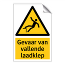 Gevaar van vallende laadklep & Gevaar van vallende laadklep & Gevaar van vallende laadklep