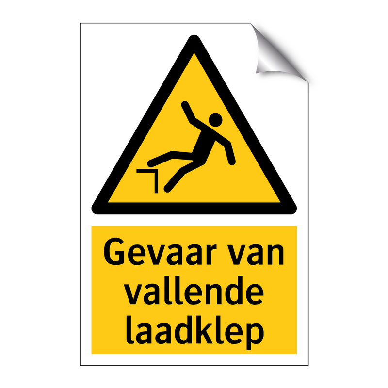 Gevaar van vallende laadklep & Gevaar van vallende laadklep & Gevaar van vallende laadklep