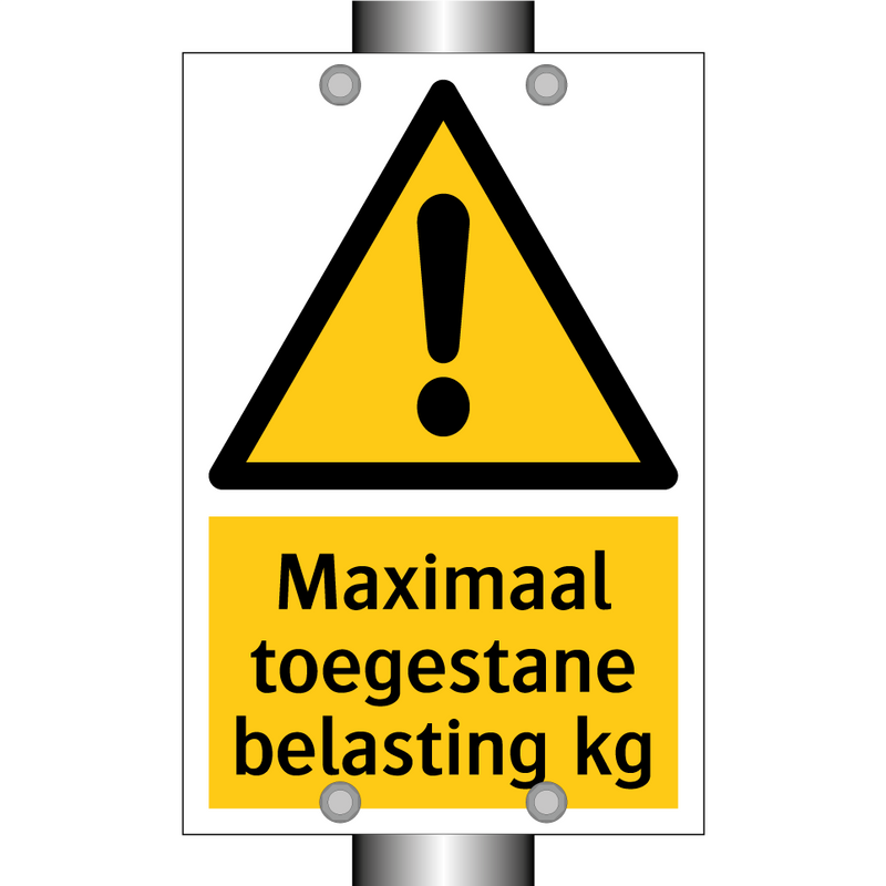 Maximaal toegestane belasting kg & Maximaal toegestane belasting kg