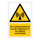 De stralingsdichtheid van de magnetron in het gebied overschrijdt