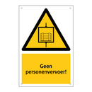 Geen personenvervoer! & Geen personenvervoer! & Geen personenvervoer! & Geen personenvervoer!