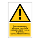 Open omgang met allergene chemische producten komt voor op de afdeling oppervlaktebehandeling